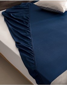 Resim Madame Coco Ciel Çift Kişilik %100 Pamuk Lastikli Saten Çarşaf - Lacivert 8684427179376 Çok Renkli 