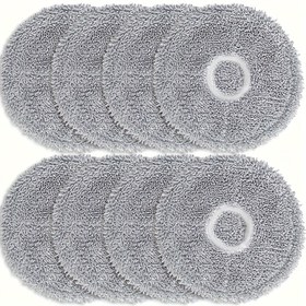 Resim 8 Adet Mikrofiber Mop Pedleri Dream L10s Ultra/L10 Ultra/L20 Ultra/L10s Pro Ultra Heat & Xiaomi X10+ Robot Süpürge için, Yıkanabilir Bez Zemin Ekleri, Kalın Islak Mendiller, Tekrar Kullanılabilir Mop Pedleri 