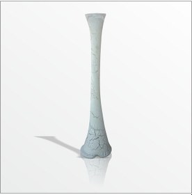 Resim Çatlatma Beyaz 80cm Uzun Geniş Taban Fil Ayağı Devrilmez Cam Vazo 