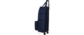 Resim Ent Çanta MİNE Model Sessiz tekerlekli , Çok Fonksiyonlu, Katlanabilir Teleskobik Kollu Seyahat ve Alışveriş Çantası-Lacivert 