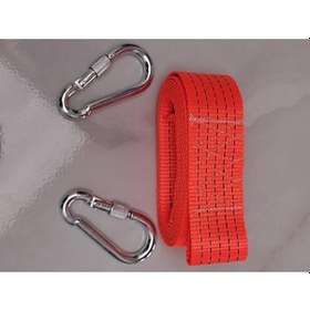 Resim Çeki Halatı 3 Ton 5 M Çekme Halatı Kumaş 10 Mm Vidalı Metal Çengelli Karabinalı, Turuncu Kumaş Çeki Halatı, 5 Cm Genişlik 2mm, Yüksek Dayanıklı, Çelik Uçlu Araba Çekme, Oto Çeki 