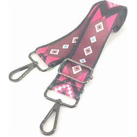 Resim Mordino Mor Etnik Desenli Siyah Klipsli Çanta Askısı Siyah 