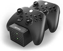 Resim NiTHO Xbox Series X/S, Xbox One/One X/One S/Elite ile uyumlu, 2 pil ve iki renkli LED şarj durumu göstergeli hızlı şarj istasyonu 