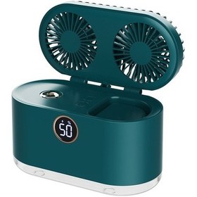 Resim Wt-818 Çift Yapraklı Sprey Dijital Gösterge Gece Lambası Fan Pembe 0960 Yeşil 