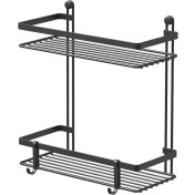 Resim Tekno-tel 2 KATLI KANCALI BANYO RAFI MAT SİYAH ES067H 