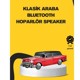 Resim Vintage Tasarımlı LED Işıklı Bluetooth Hoparlör 10W 