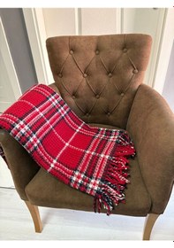 Resim Oxford Scotch Diz Üstü Battaniye Kırmızı Kırmızı 