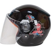 Resim Springsun Kız Çocukları İçin Siyah Spiderman Desenli Elektrikli Araç Kaskı - Güvenli Ve Glossy Lacivert Kask Beyaz - Kırmızı - Siyah 