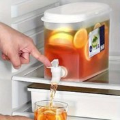Resim 1 Adet 3500ml Büyük Kapasiteli Musluklu İçecek Dispanseri - BPA'sız Plastik Soğuk Çaydanlık, Buzdolabı Saklama için, Mutfak, Kamp ve Partiler için Sızdırmaz Tasarım, Kolay Döküm Musluğu, Şeffaf Tasarıma Sahip İçecek Organizatörü 