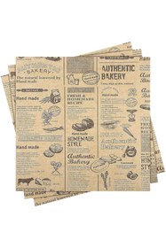 Resim Hype Store Vinazete Desenli Yağlı Kağıt 50 Adet Kendinden Desenli Mutfak Sunum ve Sarma Kağıdı Ekmek Sandviç ve 