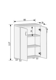 Resim Modüler Dünyası Kapaklı Kitaplık Dosya Dolabı - 80X38X117 (307721161) Beyaz - Meşe 