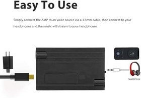 Resim LiebeWH Subwoofer Kulaklık Amplifikatörü Telefonlar Ve Dizüstü Bilgisayarlar Için Ses Kablolu Alüminyum Alaşımlı Bas Kulaklık Ses Amplifikatörü 