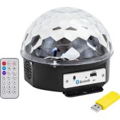 Resim Drop Depom Usb-Bluetooth Destekli Kumandalı Hoparlörlü Yarım Dünya Küre Disko Topu (4172) 