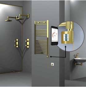 Resim Radiva HAITI Elektirikli Havlupan 500x1000 Düz Altın (KTX4 Termostat) 300W Spiral Kablolu 