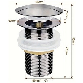 Resim Willowhaven Gözeneksiz Gümüş Beyaz Metal Evrensel Banyo Lavabo Pisuar Tahliye Vana Yaylı Sızdırmaz 