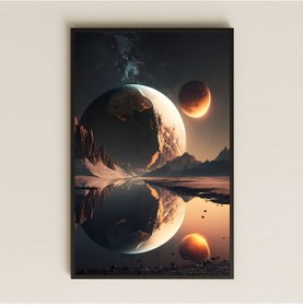 Resim Gezegen Ve Yansıma Manzaralı Pleksi Tablo - Kozmik Huzur Dekoru 