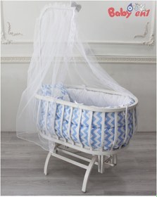 Resim Babyen1 Mavi Sepet Beşik Uyku Seti Anne Yanı %100 Organik Pamuk 