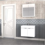 Resim Biani Fix Loft 75 Cm Banyo Dolabı Renk Mat Beyaz Çok Renkli 