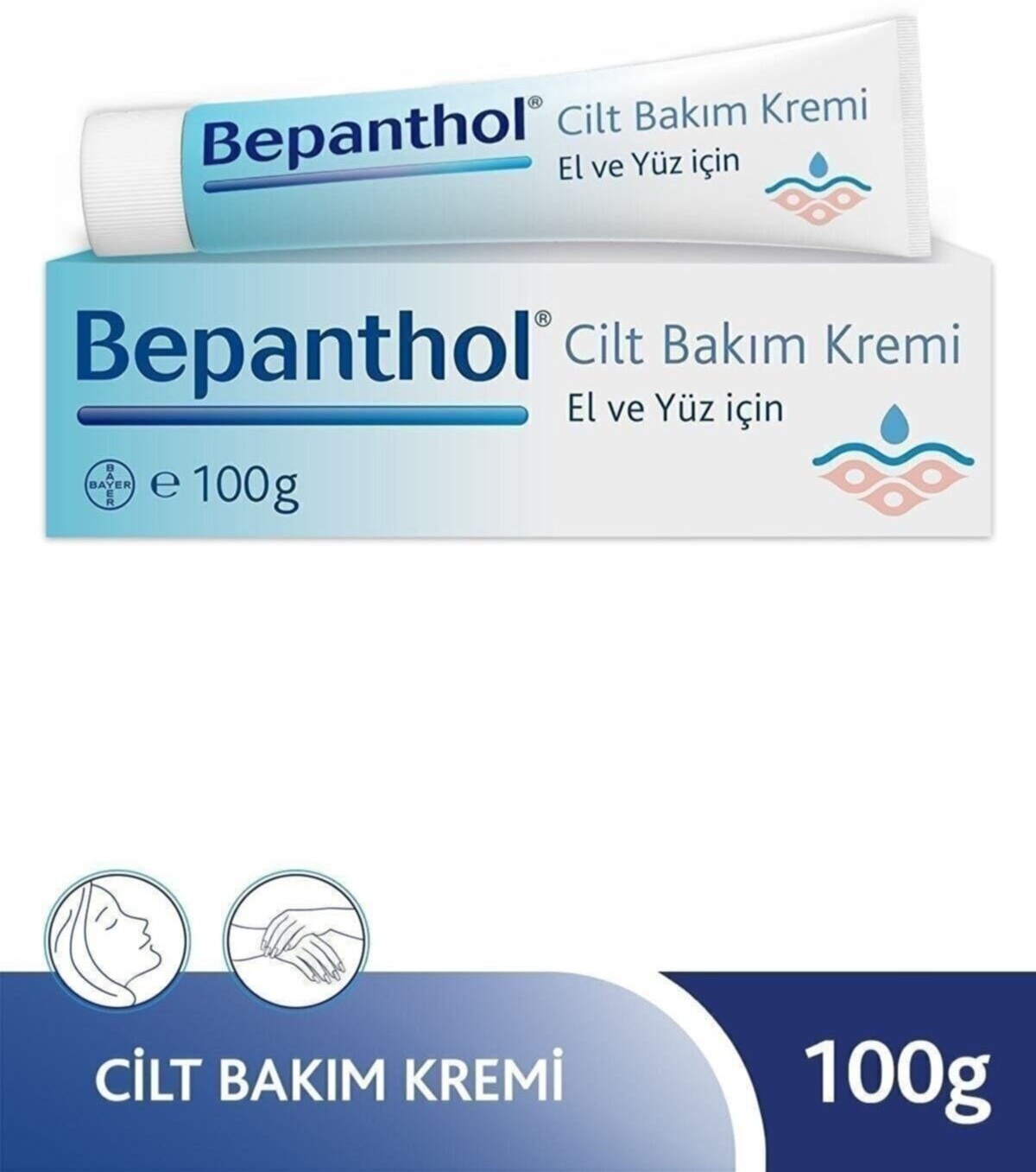 Bepanthol Cilt Bakım Kremi 100gr _ Tüm Cilt Tiplerine Uygun, El ve Günlük Yüz Bakım Fiyatı ve Özelliklerı - Badem