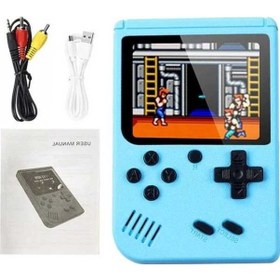 Resim Flybuy El Tipi Oyun Konsolu, 3 Renkli Ekran, 800 Oyun, Mavi, Çocuk Oyun Oyuncak, Tv Uyumlu, Dahili Pil 