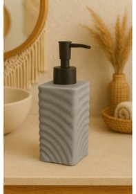 Resim Tezgah Üstü Dalga Tasarım Mutfak Banyo Sıvı Sabunluk 300 Ml Gri 