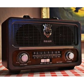 Resim Şarjlı Nostaljik Radyo Meier M-111Bt Bluetoothlu-Kumandalı Usb-Sd 