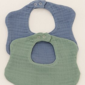 Resim elibaby 2'li %100 Organik Pamuk 8 Katlı Multi Müslin Çiçek Model Erkek Bebek Önlük , Salya Ve Mama Önlüğü 