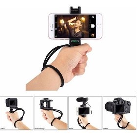 Resim Puluz Video Grip Telefon Elde Tutucu + Bileklik Tripod Adaptörü 