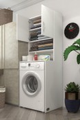 Resim Kenzlife Çamaşır Makinesi Dolabı Hayzum Byz 180*066*55 Banyo Kiler Çift Kapaklı Arkalıklı 