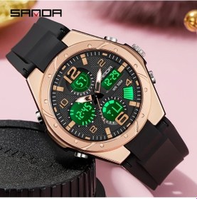 Resim Gaojunshop01 Çift Tarzı Sanda Spor Elektronik Saati Gece Işığı Çift Ekran Hediye Siyah Gül Altın Diğer 