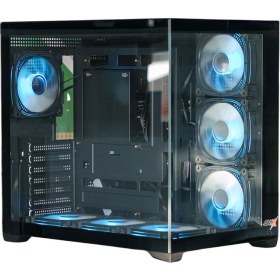 Resim Gamework Gamx Puncher 7X12 Fan Rgb Kumandalı Akvaryum Gaming Kasa (Powersiz) 