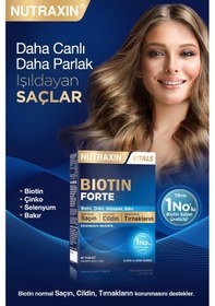 Resim Nutraxin Biotin Forte 5.000 Mcg 60 Tbl - Biyotin, Çinko, Selenyum, Bakır Saç ve Tırnak Vitamini 