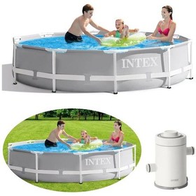 Resim İntex 26702 305x76cm Premium Prefabrik Havuz Seti 220v Filtreli 