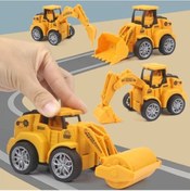 Resim Aqqogib Dört Parçalı Set Yol Silindiri + Buldozer + Delici + Ekskavatör Çocuk Atalet Simülasyonu Mühendislik Aracı Araba Itme Tipi Çalışan Ekskavatör Buldozer Oyuncak Renkli 