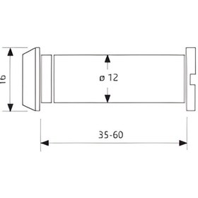 Resim SOHO Yangın Dayanımlı Kapı Dürbünü 160° 35-60 Mm Ø12 Mm Saten 