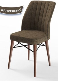 Resim Canisa Flex Serisi, Üst Kalite Mutfak Sandalyesi, Kahve Sandalye, Gürgen Ceviz Ahşap Ayak Sandalye Kahve Ayaklar Ceviz 