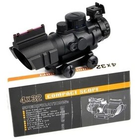 Resim Spıke 4x32 Kırmızı Işıklı Dürbünü 4x32 Açık Sarı 