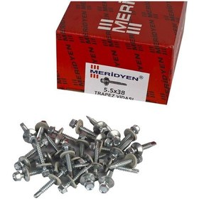 Resim 5.5 x 38 MM Meridyen Matkap Uçlu Trapez Çatı Vidası 200 Adet 