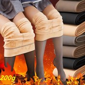 Resim Şık Kadınlar İçin Termal Tayt - Sıcak, Esnek Kışlık Taytlar, Sahte Şeffaf Tasarım, Polyester & Spandeks Karışımı 