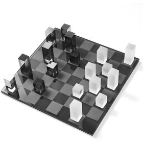 Resim Icelytic Kristal Satranç Dekor Siyah Şeffaf 