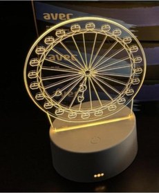 Resim GenelTedarik Dönme Dolap 3D LED Şarjlı Gece Lambası Renk Değiştiren Dekoratif masa lambası 