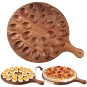 Resim Xindoker "çok Amaçlı Ahşap Yumurta Tepsisi - 2'li Kullanım, Taşınabilir Ve Dayanıklı" 