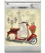 Resim Jasmin2020 Bulaşık Makinası Sticker Kaplama Etiketi Paris Vintage 