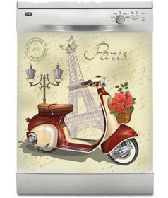 Resim Jasmin2020 Bulaşık Makinası Sticker Kaplama Etiketi Paris Vintage 