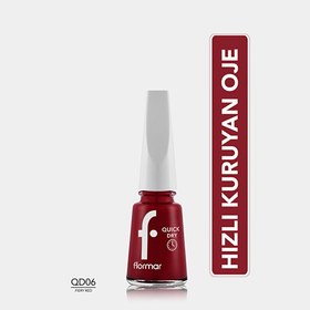 Resim Flormar Quick Dry Hızlı Kuruyan Yoğun Pigmentli Oje 006 Fiery Red 
