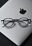 Resim LOOKUP NEW Ophelia Unisex Kadın Erkek Mavi Işık Korumalı Blue Block Şeffaf Beyaz Yeni Sezon Oval Vintage Gözlük 