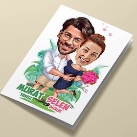 Resim Seni Her Zaman Seveceğim Karikatürlü Tebrik Kartı 