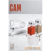 Resim MBB ETİCARET Modacar Cam Tuzluk Biberlik Karabiberlik 2 li SET 