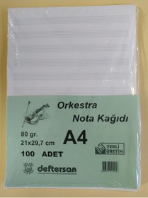 Resim DEFTERSAN Müzik Nota Kağıdı Eskitme 80 Gram 50 Yaprak 