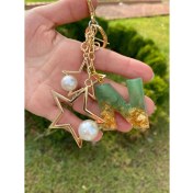 Resim Lavanta Design Epoksi Harf Anahtarlık Hediye Ev Hediyesi Araba Hediyesi N Harfi Yeşil Gold 